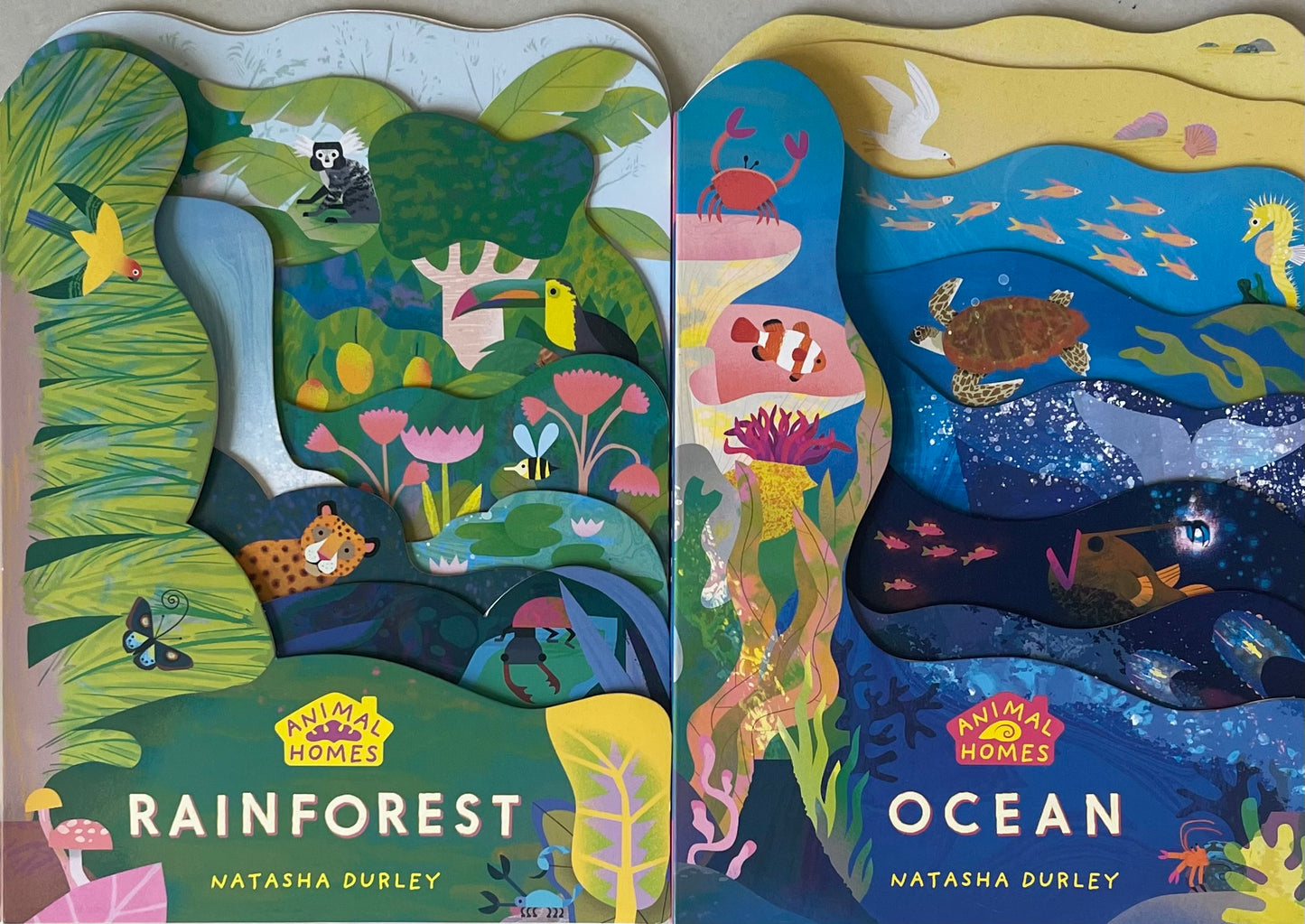 Set of 2 Shaped Animal Homes Board Books